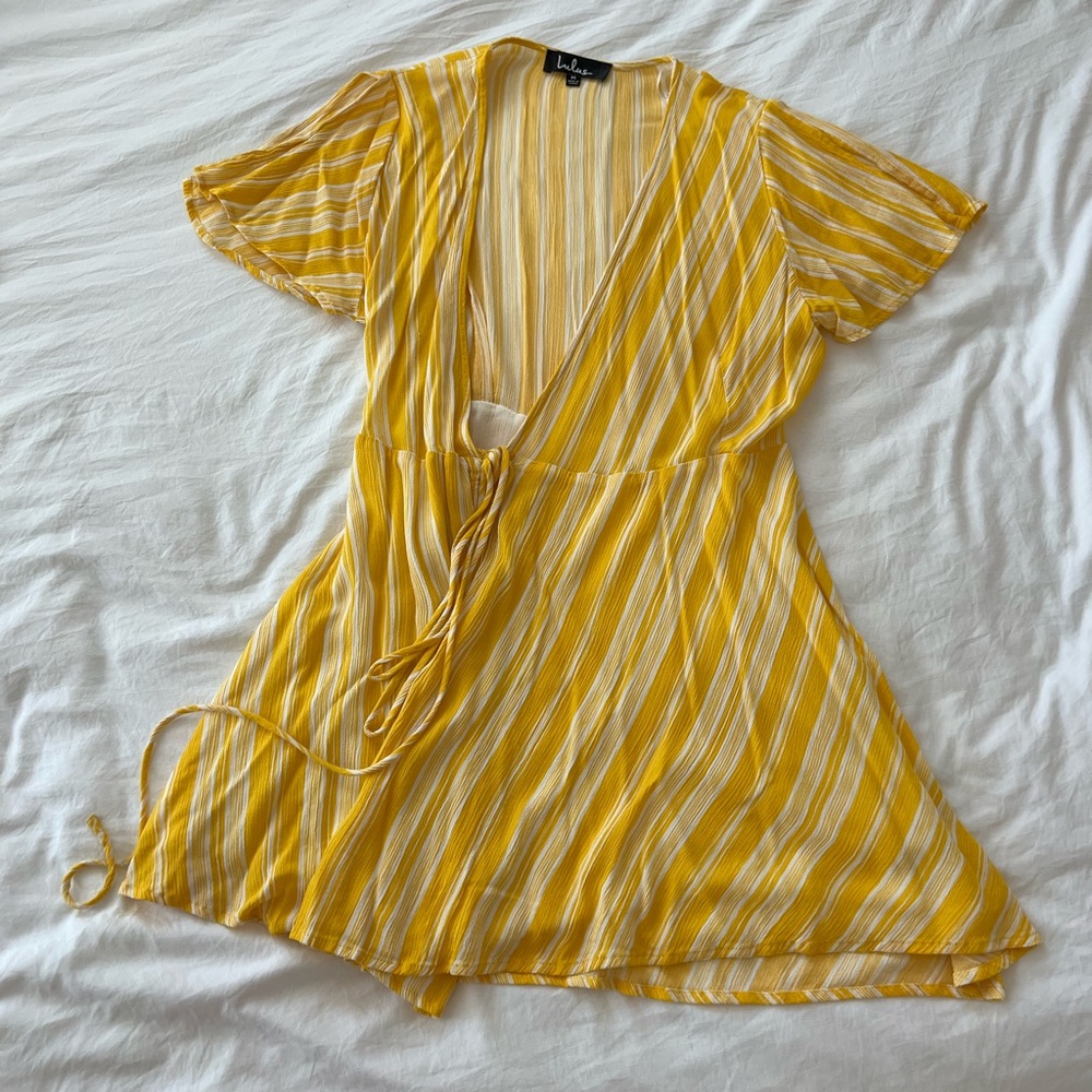 Lulu's Mustard and White Striped Dress